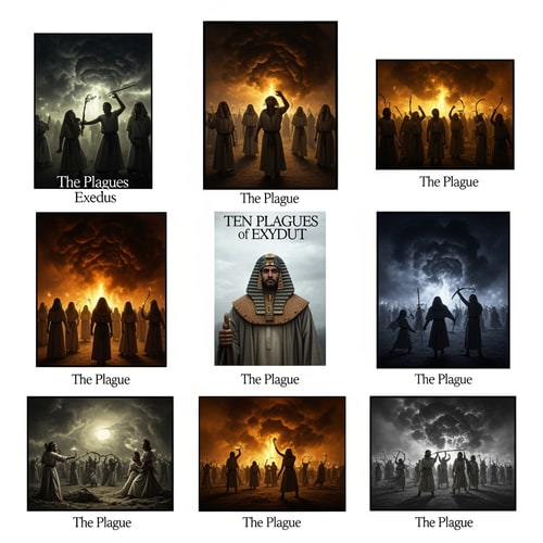 AI Design for pictures of ten plagues of egypt