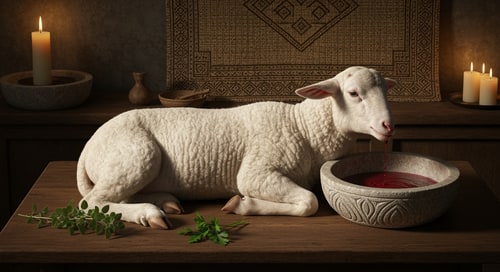 AI Design for make a picture of a  passover lamb slain