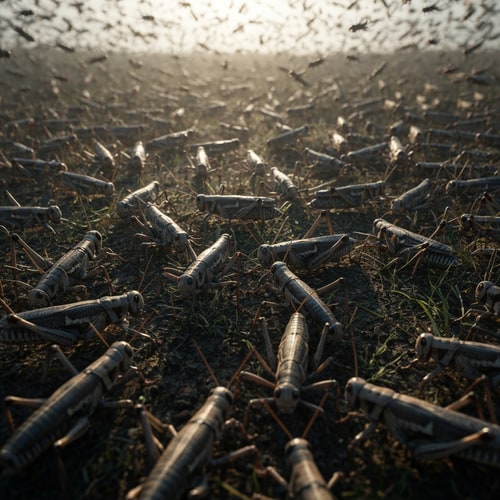 AI Design for create a picture  of a sworn of locusts