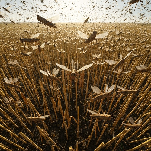 AI Design for create a picture  of a sworn of locusts