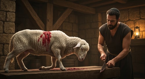 AI Design for make a picture of a  passover lamb slain