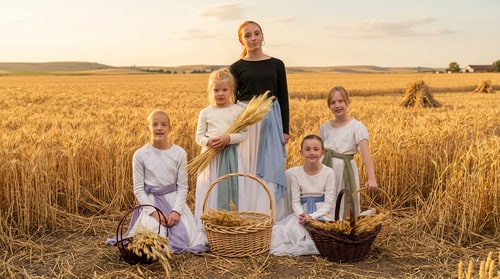 AI Design for make a background of wheat fields to the picture
