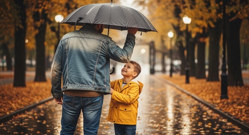 AI Design for make picture of a father protecting his child