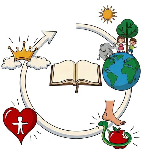 AI Design for leave the curved line open at the top, but bring the left end (crown in the clouds and the arrowend) a little lower than the beginning of the line on the right side. with the arrow a little closer to the crown (still past the crown)