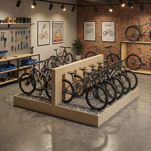 AI Design for make it realistic in side a bicycle shop