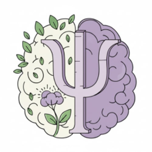 AI Design for The Psi (Ψ) symbol must be much larger, since it is the element that should divide the brain according to the shape of the Psi itself. The symbol should take on the colors of the brain region it is dividing and should appear in 3D, blending naturally with the overall design while preserving the original aesthetic.Remove the hand from the design. Reduce the green color in the upper-left area of the background, making the background whiter and adding subtle leaves. Make the Psi (Ψ) symbol thinner and more delicate, remove the horizontal lines inside the vertical stroke of the symbol, and integrate the Psi symbol with the brain so that they look like a single unified design. Finally, ensure that the color of the Psi symbol adapts smoothly to the dominant colors of the specific brain region it is crossing.