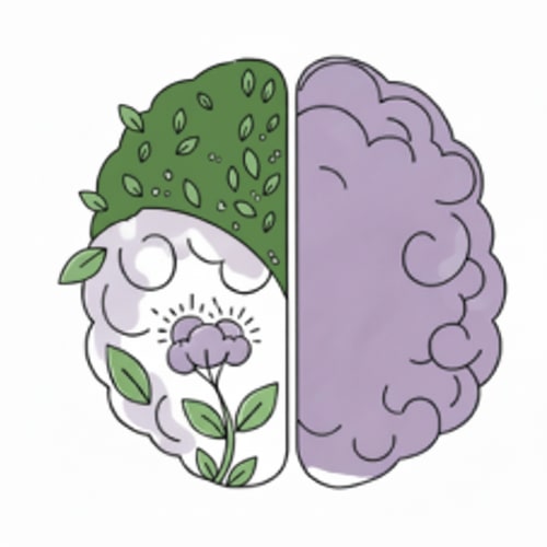 AI Design for In the upper-left area of the brain, remove the loose and individual leaves along the edge, but keep the leaves that are part of branches, leaving only a few within that space. Additionally, remove the roots in the lower-right area.