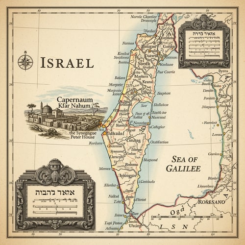 AI Design for תיצור לי תמונה של כפר נחום על מפת ישראל