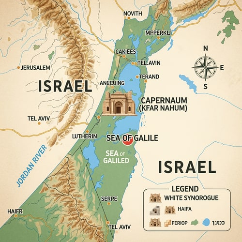 AI Design for תיצור לי תמונה של כפר נחום על מפת ישראל