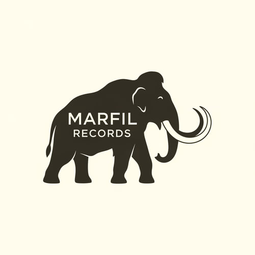 AI Design for I would like you to create a logo with the shape of Mamut and indside written: Marfil Records. thank you