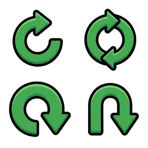 AI Design for Create three separate retry buttons. cartoonish with no square or circle and no text no advanced graphics its meant to be simple dont make it glossy just make it obvious its a retry button also make it green
The attached image represents the overall artistic style and aesthetic. Use it as a reference for visual consistency and design language. Do not replicate these images directly, but capture the general artistic direction and style.
General color scheme includes: #c82828, #f03c50, #505050, #dcdcdc, #8c143c
And follow these custom instructions: Create icons with a bold, modern cartoon-vector aesthetic. Use thick, clean outlines (preferably dark or black) to define shapes and provide strong contrast against vibrant fills. Maintain smooth, rounded corners and soft geometric forms—favor simplified silhouettes over intricate details.
Use a vivid, saturated color palette with high contrast between foreground and background elements. Incorporate subtle gradients and light reflections to add depth without overwhelming clarity.