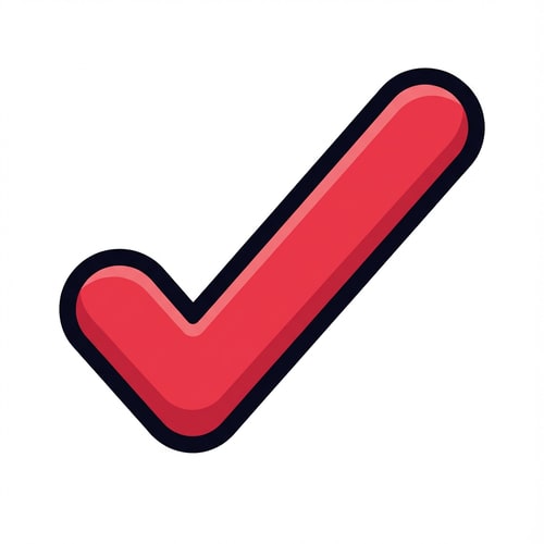 AI Design for create a checkmark icon
The attached image represents the overall artistic style and aesthetic. Use it as a reference for visual consistency and design language. Do not replicate these images directly, but capture the general artistic direction and style.
General color scheme includes: #c82828, #f03c50, #505050, #dcdcdc, #8c143c
And follow these custom instructions: Create icons with a bold, modern cartoon-vector aesthetic. Use thick, clean outlines (preferably dark or black) to define shapes and provide strong contrast against vibrant fills. Maintain smooth, rounded corners and soft geometric forms—favor simplified silhouettes over intricate details.
Use a vivid, saturated color palette with high contrast between foreground and background elements. Incorporate subtle gradients and light reflections to add depth without overwhelming clarity.