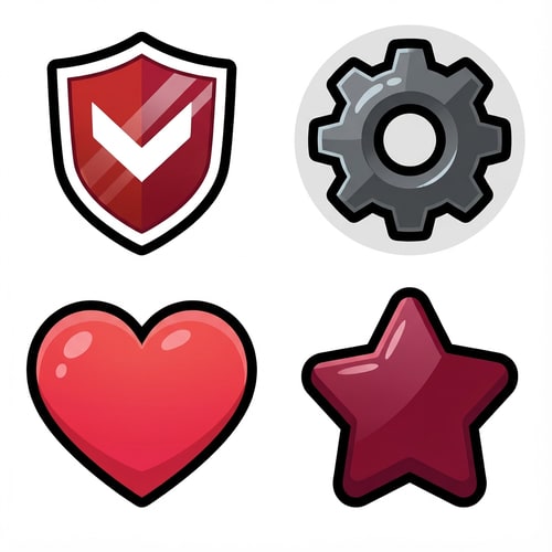 AI Design for
The attached image represents the overall artistic style and aesthetic. Use it as a reference for visual consistency and design language. Do not replicate these images directly, but capture the general artistic direction and style.
General color scheme includes: #c82828, #f03c50, #505050, #dcdcdc, #8c143c
And follow these custom instructions: Create icons with a bold, modern cartoon-vector aesthetic. Use thick, clean outlines (preferably dark or black) to define shapes and provide strong contrast against vibrant fills. Maintain smooth, rounded corners and soft geometric forms—favor simplified silhouettes over intricate details.
Use a vivid, saturated color palette with high contrast between foreground and background elements. Incorporate subtle gradients and light reflections to add depth without overwhelming clarity.