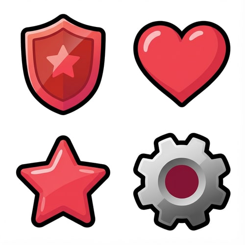 AI Design for
The attached image represents the overall artistic style and aesthetic. Use it as a reference for visual consistency and design language. Do not replicate these images directly, but capture the general artistic direction and style.
General color scheme includes: #c82828, #f03c50, #505050, #dcdcdc, #8c143c
And follow these custom instructions: Create icons with a bold, modern cartoon-vector aesthetic. Use thick, clean outlines (preferably dark or black) to define shapes and provide strong contrast against vibrant fills. Maintain smooth, rounded corners and soft geometric forms—favor simplified silhouettes over intricate details.
Use a vivid, saturated color palette with high contrast between foreground and background elements. Incorporate subtle gradients and light reflections to add depth without overwhelming clarity.