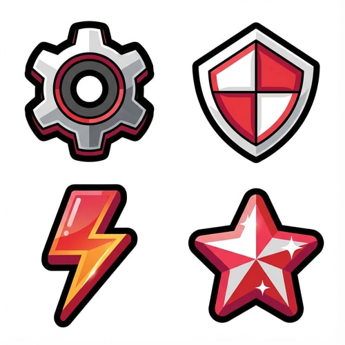 AI Design for vectorize this
The attached image represents the overall artistic style and aesthetic. Use it as a reference for visual consistency and design language. Do not replicate these images directly, but capture the general artistic direction and style.
General color scheme includes: #c82828, #f03c50, #505050, #dcdcdc, #8c143c
And follow these custom instructions: Create icons with a bold, modern cartoon-vector aesthetic. Use thick, clean outlines (preferably dark or black) to define shapes and provide strong contrast against vibrant fills. Maintain smooth, rounded corners and soft geometric forms—favor simplified silhouettes over intricate details.
Use a vivid, saturated color palette with high contrast between foreground and background elements. Incorporate subtle gradients and light reflections to add depth without overwhelming clarity.