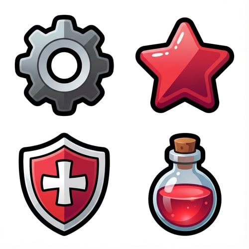 AI Design for vectorize this
The attached image represents the overall artistic style and aesthetic. Use it as a reference for visual consistency and design language. Do not replicate these images directly, but capture the general artistic direction and style.
General color scheme includes: #c82828, #f03c50, #505050, #dcdcdc, #8c143c
And follow these custom instructions: Create icons with a bold, modern cartoon-vector aesthetic. Use thick, clean outlines (preferably dark or black) to define shapes and provide strong contrast against vibrant fills. Maintain smooth, rounded corners and soft geometric forms—favor simplified silhouettes over intricate details.
Use a vivid, saturated color palette with high contrast between foreground and background elements. Incorporate subtle gradients and light reflections to add depth without overwhelming clarity.