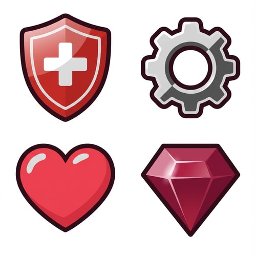 AI Design for fix
The attached image represents the overall artistic style and aesthetic. Use it as a reference for visual consistency and design language. Do not replicate these images directly, but capture the general artistic direction and style.
General color scheme includes: #c82828, #f03c50, #505050, #dcdcdc, #8c143c
And follow these custom instructions: Create icons with a bold, modern cartoon-vector aesthetic. Use thick, clean outlines (preferably dark or black) to define shapes and provide strong contrast against vibrant fills. Maintain smooth, rounded corners and soft geometric forms—favor simplified silhouettes over intricate details.
Use a vivid, saturated color palette with high contrast between foreground and background elements. Incorporate subtle gradients and light reflections to add depth without overwhelming clarity.