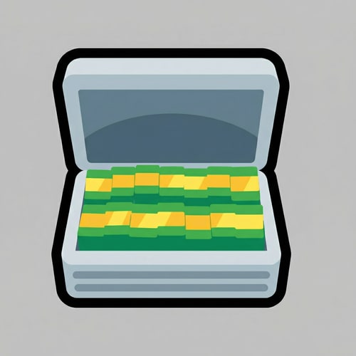 AI Design for upscale image quality DO NOT CHANGE THE ART STYLE WHATSOEVER, and remove all the cash OUTSIDE OF THE SUITCASE ONLY