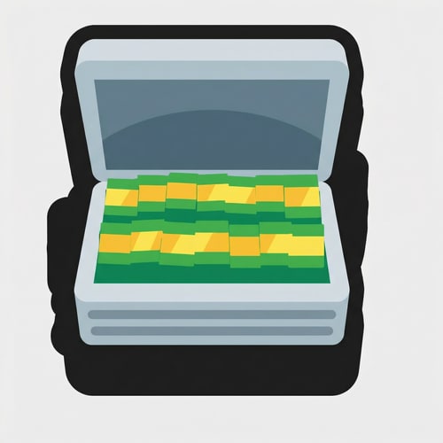 AI Design for upscale image quality DO NOT CHANGE THE ART STYLE WHATSOEVER, and remove all the cash OUTSIDE OF THE SUITCASE ONLY