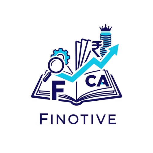 AI Design for book, upward rising chart, rupees symbol or rupee coins, CA Arrow., letter "F", Search, Gear,crown
I need aall these elements put together in a seemless and meaning full way for a logo for "Finotive" use navy blue and cyan