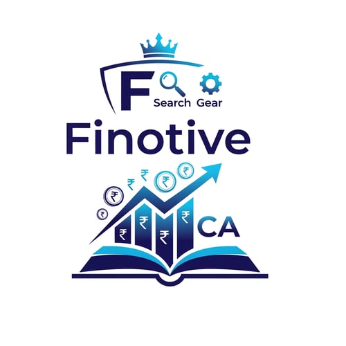 AI Design for book, upward rising chart, rupees symbol or rupee coins, CA Arrow., letter "F", Search, Gear,crown
I need aall these elements put together in a seemless and meaning full way for a logo for "Finotive" use navy blue and cyan