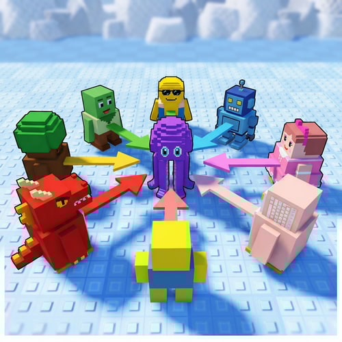 AI Design for A detailed reproduction of the source image's primary subject matter, now featuring the designated character references replacing all original penguins exactly 1:1 — The composition and framing are retained exactly as depicted in the source material, The precise original color palette and tonal range are mandatory, The identical lighting conditions and overall mood from the source image are required, The style and medium must perfectly replicate the source image quality, Ensure all penguins are replaced by the provided characters 1:1; DO NOT change the environment, composition, color, or style whatsoever, The background setting and environment must be retained from the source image. ENSURE THERE ARE NO PENGUIN LOOKING MODELS IN THE AFTER IMAGE.