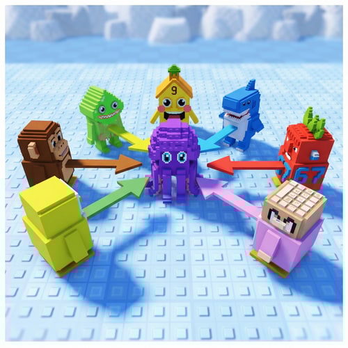 AI Design for A detailed reproduction of the source image's primary subject matter, now featuring the designated character references replacing all original penguins exactly 1:1 — The composition and framing are retained exactly as depicted in the source material, The precise original color palette and tonal range are mandatory, The identical lighting conditions and overall mood from the source image are required, The style and medium must perfectly replicate the source image quality, Ensure all penguins are replaced by the provided characters 1:1; DO NOT change the environment, composition, color, or style whatsoever, The background setting and environment must be retained from the source image. ENSURE THERE ARE NO PENGUIN LOOKING MODELS IN THE AFTER IMAGE THEY MUST ALL BE CONVERTED TO THE NEW CHARACTERS.