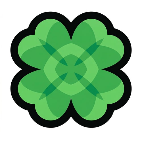 AI Design for make this green clover the exact same size and quality WITH THE EXACT SAME BLACK OUTLINE as this golden clover DO NOT CHANGE ANYTHING ELSE ALSO MAKE BG WHITE