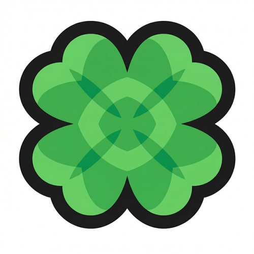 AI Design for make this green clover the exact same size and quality WITH THE EXACT SAME BLACK OUTLINE as this golden clover DO NOT CHANGE ANYTHING ELSE ALSO MAKE BG WHITE