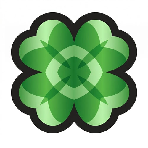 AI Design for make this green clover the exact same size and quality WITH THE EXACT SAME BLACK OUTLINE as this golden clover DO NOT CHANGE ANYTHING ELSE ALSO MAKE BG WHITE
