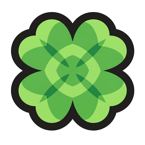 AI Design for make this green clover the exact same size and quality WITH THE EXACT SAME BLACK OUTLINE as this golden clover DO NOT CHANGE ANYTHING ELSE ALSO MAKE BG WHITE