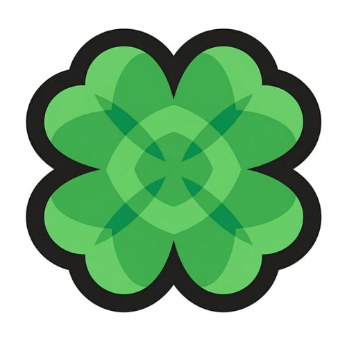 AI Design for make this green clover the exact same size and quality WITH THE EXACT SAME BLACK OUTLINE as this golden clover DO NOT CHANGE ANYTHING ELSE ALSO MAKE BG WHITE