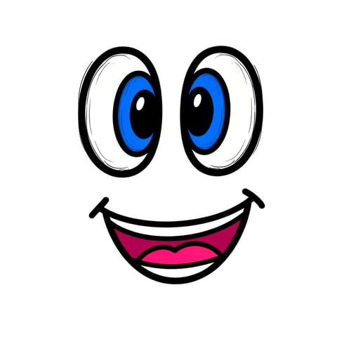 AI Design for make a roblox face with only mouth and eyes with y2k aesthetic make it look hand drawn with a white background make it a male