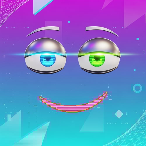 AI Design for make a roblox face with only mouth and eyes with y2k aesthetic