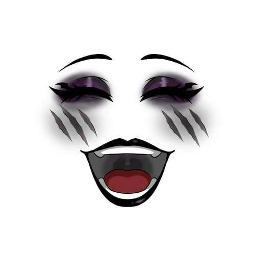 AI Design for make this face with a goth style keep the original style add coloring/shading if seen necessary