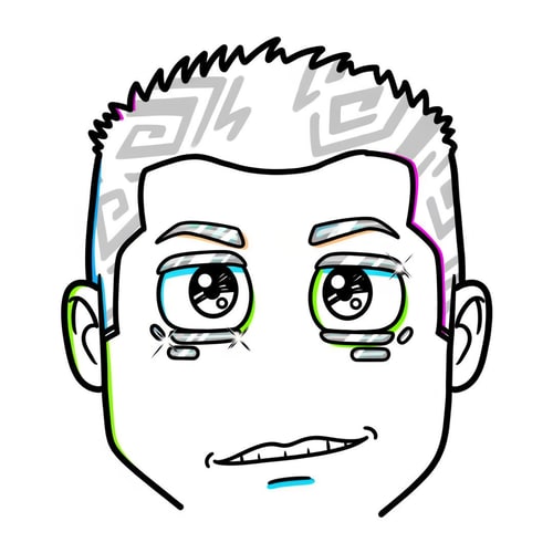 AI Design for make a roblox face with only mouth and eyes with y2k aesthetic make it look hand drawn with a white background make it a male