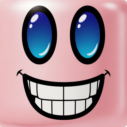 AI Design for make a roblox face with only mouth and eyes with y2k aesthetic