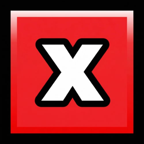 AI Design for make the black outline slightly less thick, DO NOT CHANGE ANYTHING ELSE ONLY TOUCH THE BLACK OUTLINE OUTSIDE OF THE X BUTTON, NOT ON THE INSIDE