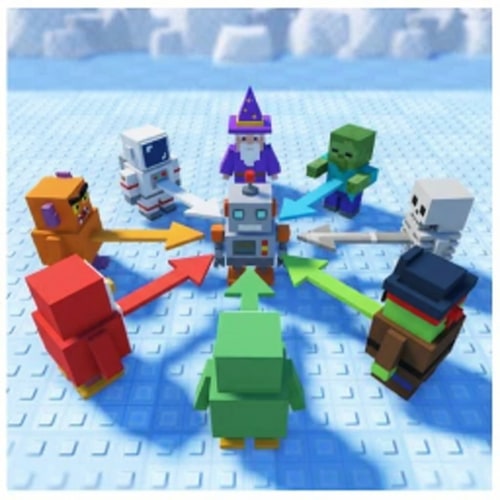 AI Design for replace these penguins with these characters, DO NOT CHANGE ANYTHING ELSE
