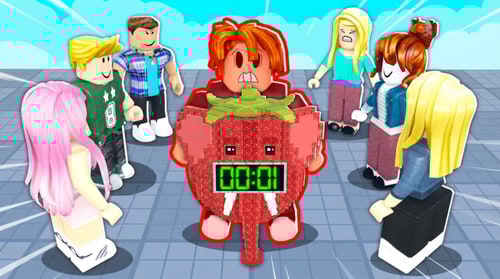 AI Design for replace the bomb with this strawberry elephant but make the strawberry elephant the shape of the bomb DO NOT REPLACE THE HUMAN ONLY THE BOMB