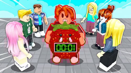 AI Design for replace the bomb with this strawberry elephant but make the strawberry elephant the shape of the bomb DO NOT REPLACE THE HUMAN ONLY THE BOMB