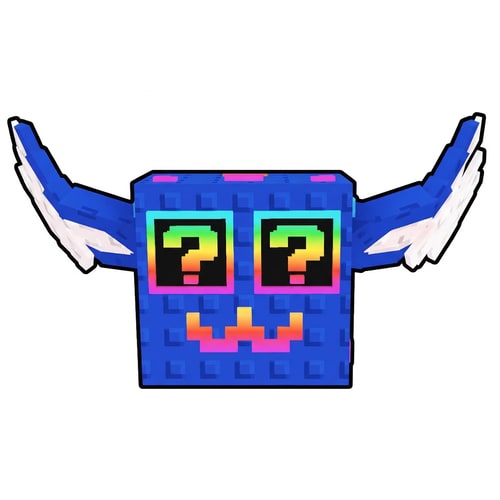 AI Design for replace this black lucky block with this colorful one ensure this one faces the same exact direction and has the same proportions as the black lucky block keep the same black outline