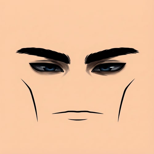 AI Design for make the eyes more dark triad looking and change absolutely nothing else