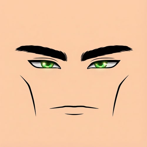 AI Design for make the eyes bright green looking and change absolutely nothing else