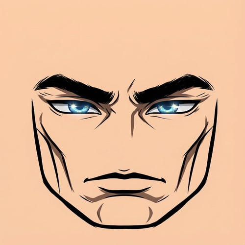 AI Design for make the face look more masculine looking and change absolutely nothing else DO NOT ADD ADDITIONAL FEATURES, SIMPLY MODIFY EXISTING FEATURES