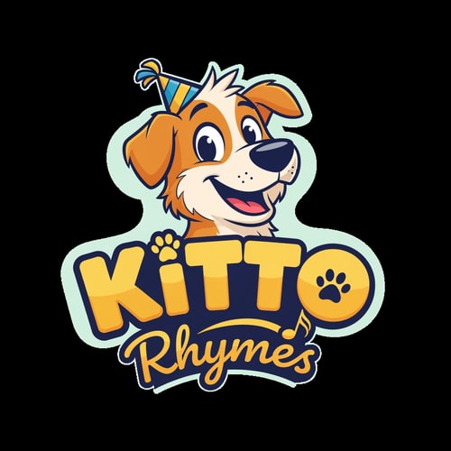 AI Design for kitto Rhymes logo — cartoon dog