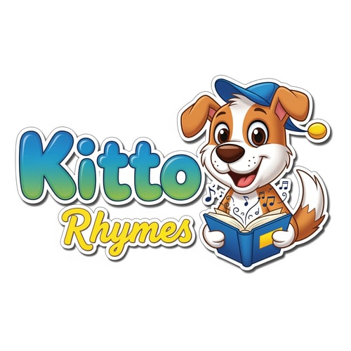 AI Design for kitto Rhymes logo — cartoon dog