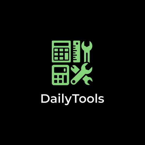 AI Design for create the app logo for DailyTools App, in which we have differnt calculators and convertors use E9FF70 code for logo with black background