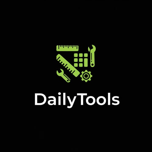 AI Design for create the app logo for DailyTools App, in which we have differnt calculators and convertors use E9FF70 code for logo with black background