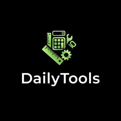 AI Design for create the app logo for DailyTools App, in which we have differnt calculators and convertors use E9FF70 code for logo with black background